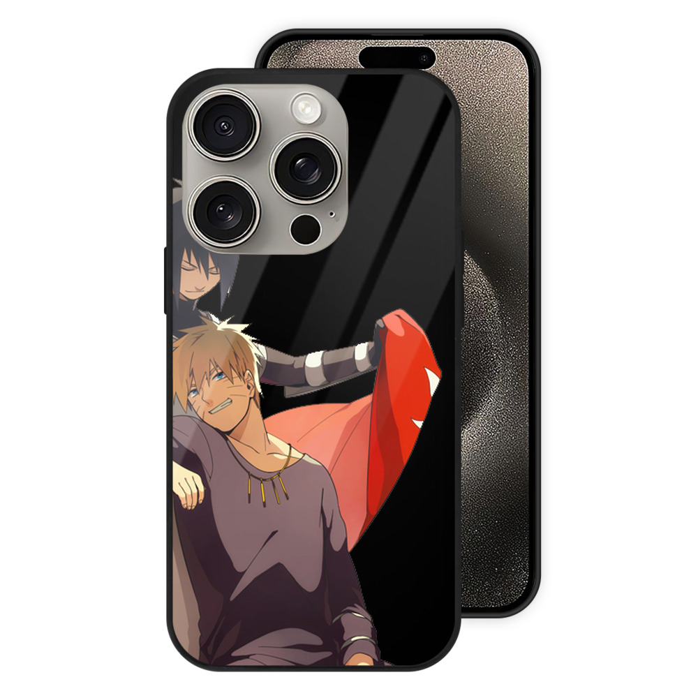 （画像用） NARUTO -ナルト- うずまき ナルト Uzumaki Naruto 【iPhone15Pro対応】スマホケース 耐衝撃＆黄変防止 背面ガラス
