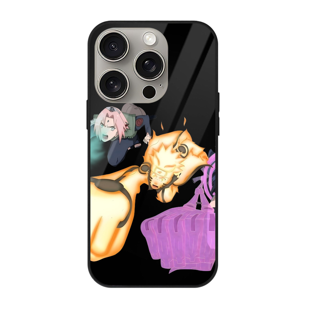 （画像用） NARUTO -ナルト- うずまき ナルト Uzumaki Naruto 【iPhone15Pro対応】スマホケース 耐衝撃＆黄変防止 背面ガラス