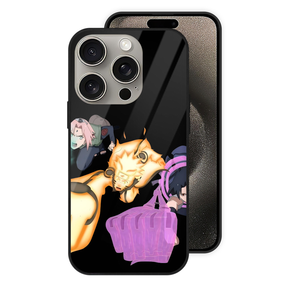 （画像用） NARUTO -ナルト- うずまき ナルト Uzumaki Naruto 【iPhone15Pro対応】スマホケース 耐衝撃＆黄変防止 背面ガラス