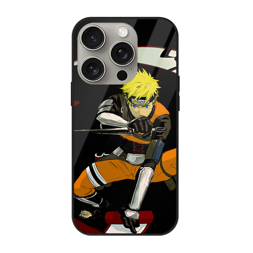 （画像用） NARUTO -ナルト- うずまき ナルト Uzumaki Naruto 【iPhone15Pro対応】スマホケース 耐衝撃＆黄変防止 背面ガラス