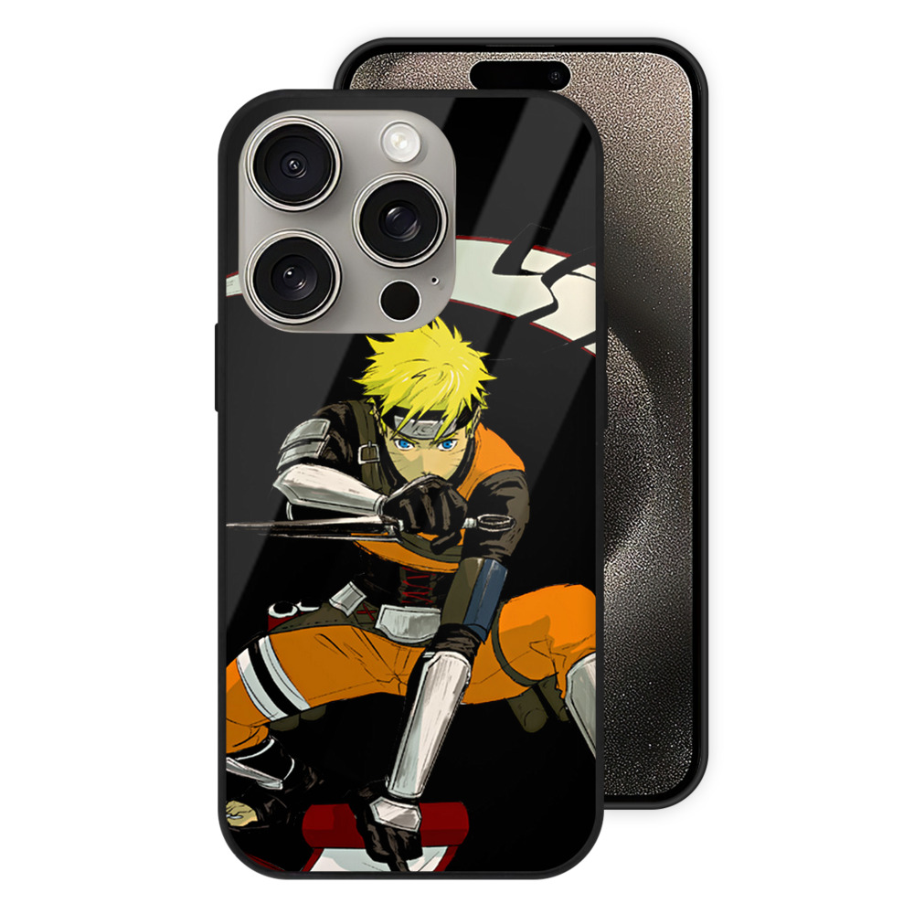 （画像用） NARUTO -ナルト- うずまき ナルト Uzumaki Naruto 【iPhone15Pro対応】スマホケース 耐衝撃＆黄変防止 背面ガラス