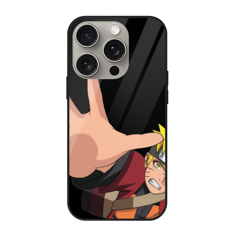 （画像用） NARUTO -ナルト- うずまき ナルト Uzumaki Naruto 【iPhone15Pro対応】スマホケース 耐衝撃＆黄変防止 背面ガラス