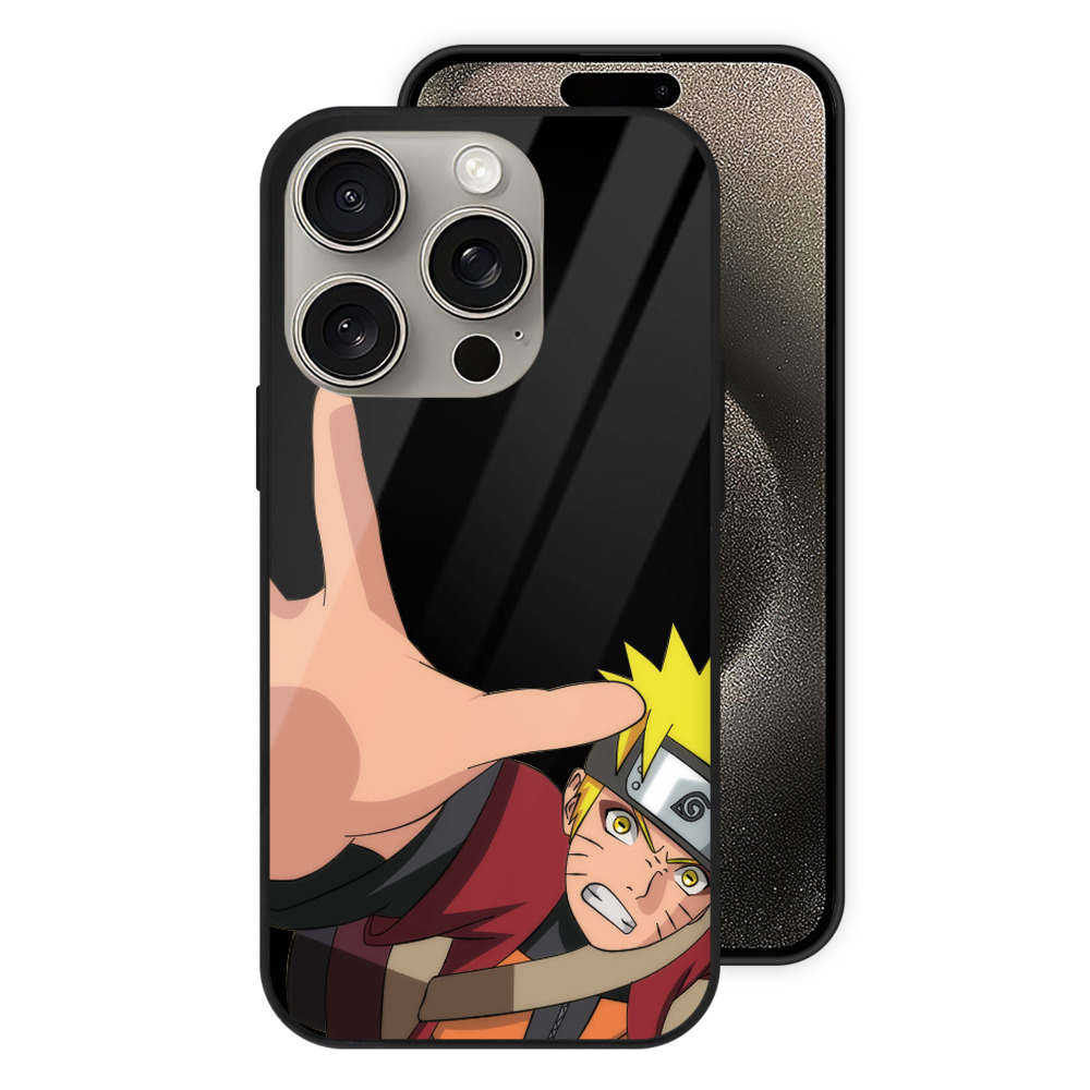 （画像用） NARUTO -ナルト- うずまき ナルト Uzumaki Naruto 【iPhone15Pro対応】スマホケース 耐衝撃＆黄変防止 背面ガラス