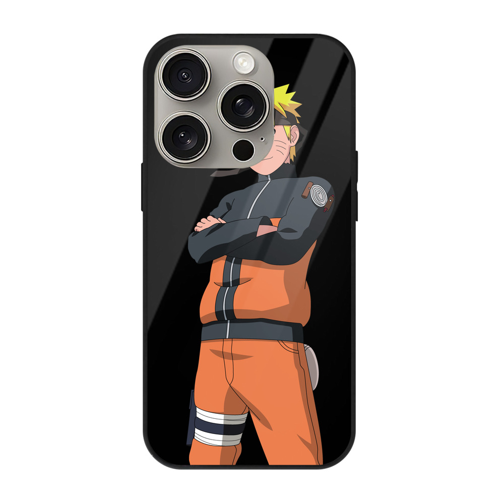 （画像用） NARUTO -ナルト- うずまき ナルト Uzumaki Naruto 【iPhone15Pro対応】スマホケース 耐衝撃＆黄変防止 背面ガラス