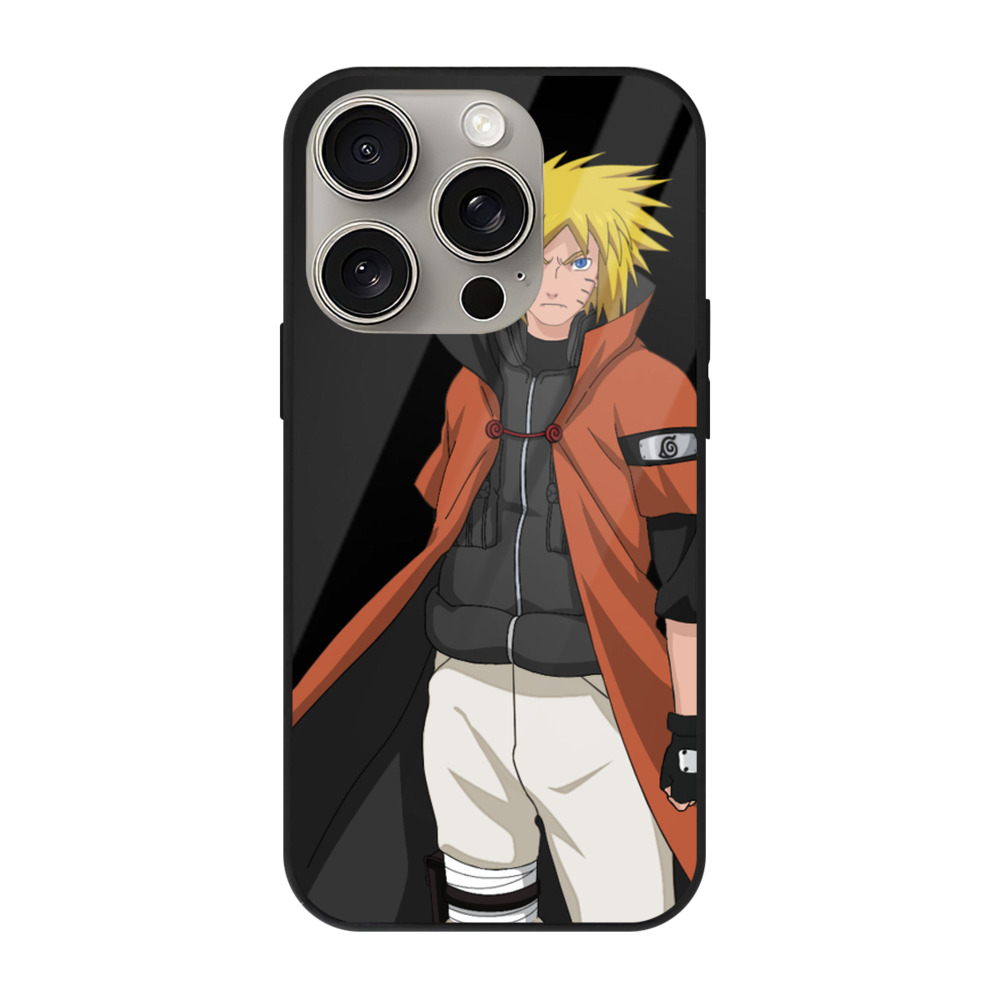 （画像用） NARUTO -ナルト- うずまき ナルト Uzumaki Naruto 【iPhone15Pro対応】スマホケース 耐衝撃＆黄変防止 背面ガラス