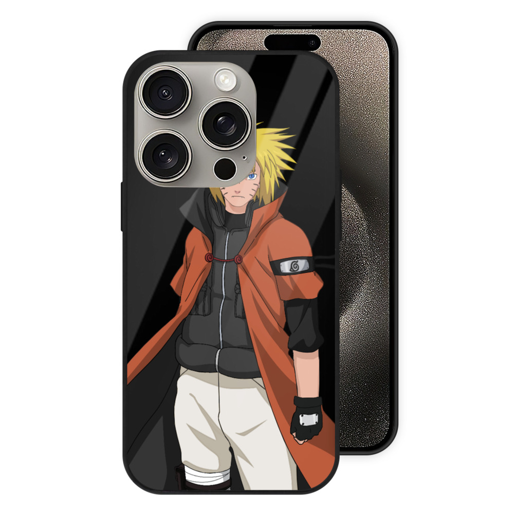 （画像用） NARUTO -ナルト- うずまき ナルト Uzumaki Naruto 【iPhone15Pro対応】スマホケース 耐衝撃＆黄変防止 背面ガラス