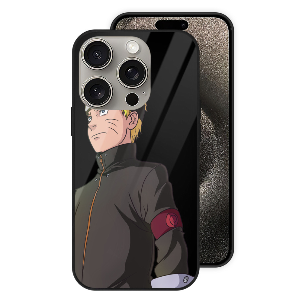 （画像用） NARUTO -ナルト- うずまき ナルト Uzumaki Naruto 【iPhone15Pro対応】スマホケース 耐衝撃＆黄変防止 背面ガラス