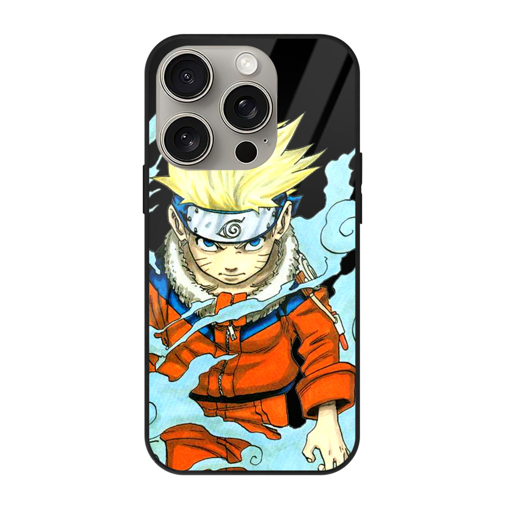（画像用） NARUTO -ナルト- うずまき ナルト Uzumaki Naruto 【iPhone15Pro対応】スマホケース 耐衝撃＆黄変防止 背面ガラス