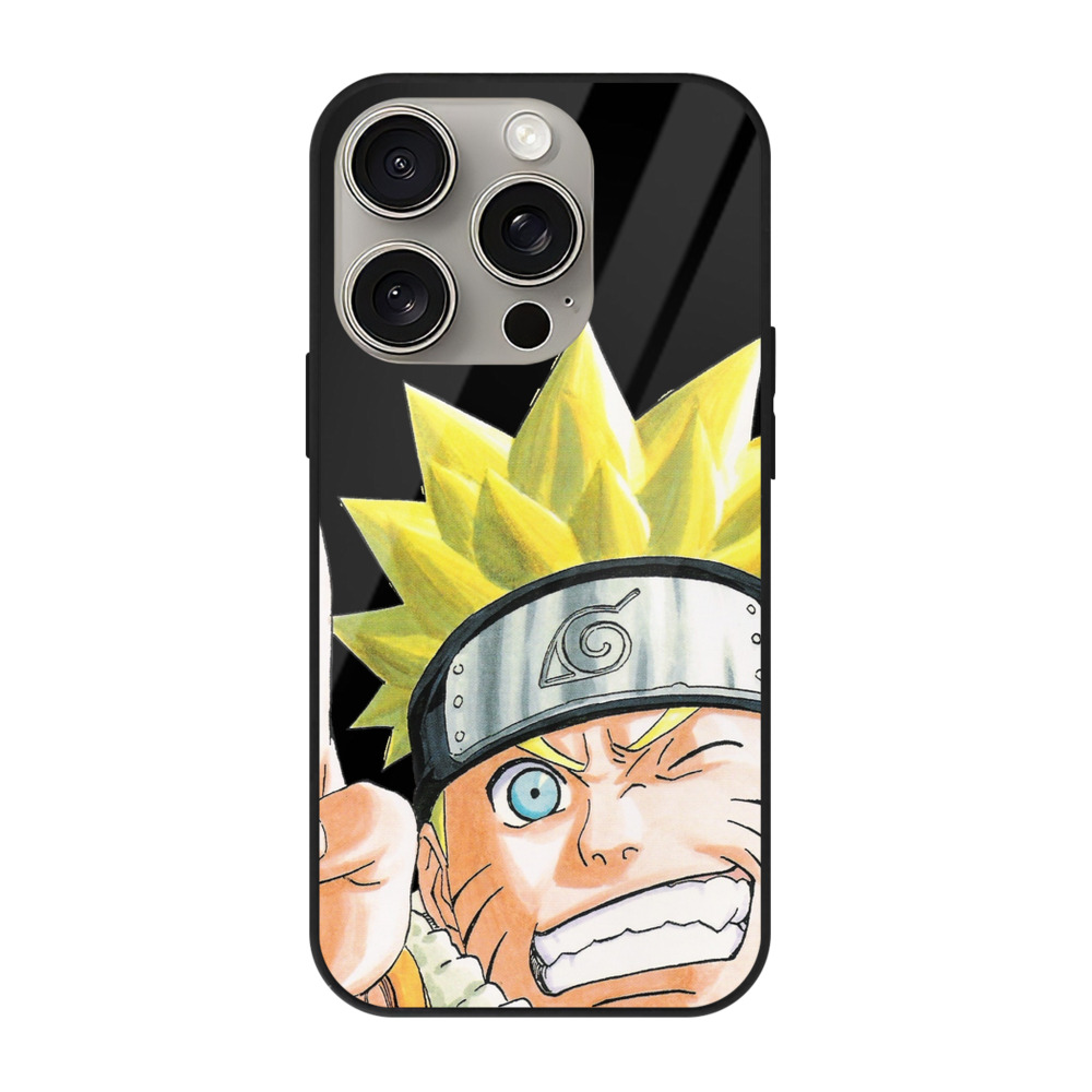 （画像用） NARUTO -ナルト- うずまき ナルト Uzumaki Naruto 【iPhone15Pro対応】スマホケース 耐衝撃＆黄変防止 背面ガラス