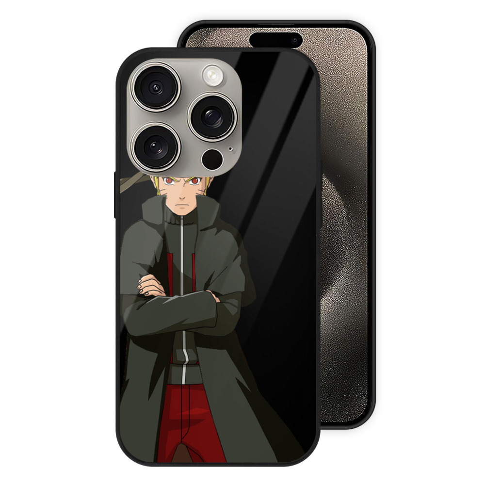 （画像用） NARUTO -ナルト- うずまき ナルト Uzumaki Naruto 【iPhone15Pro対応】スマホケース 耐衝撃＆黄変防止 背面ガラス