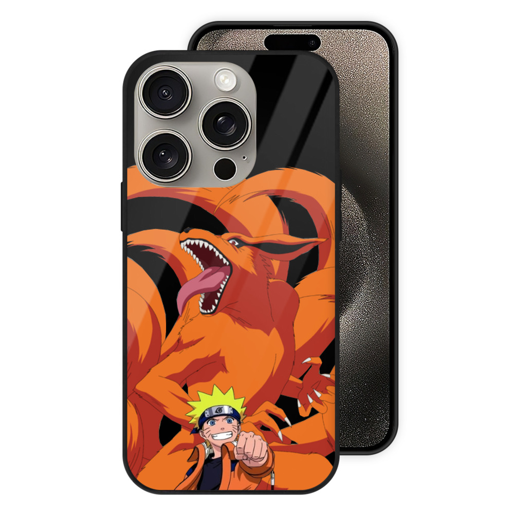 （画像用） NARUTO -ナルト- うずまき ナルト Uzumaki Naruto 【iPhone15Pro対応】スマホケース 耐衝撃＆黄変防止 背面ガラス