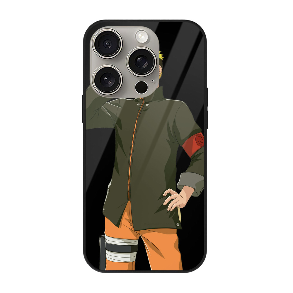（画像用） NARUTO -ナルト- うずまき ナルト Uzumaki Naruto 【iPhone15Pro対応】スマホケース 耐衝撃＆黄変防止 背面ガラス