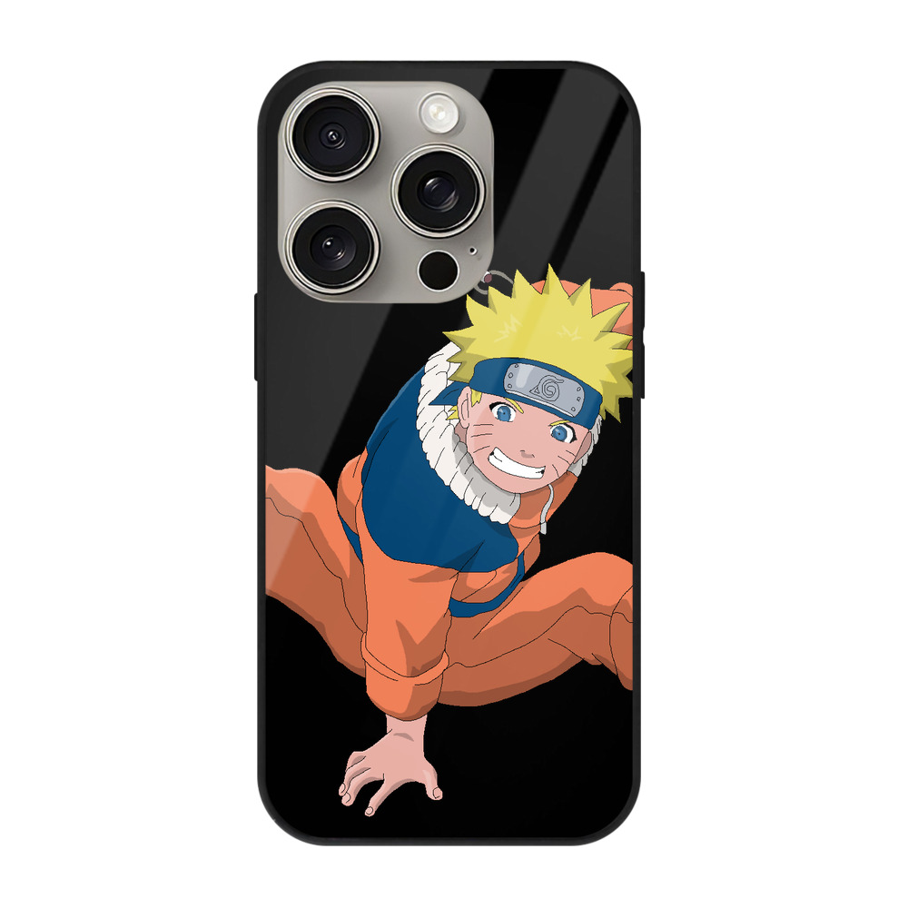 （画像用） NARUTO -ナルト- うずまき ナルト Uzumaki Naruto 【iPhone15Pro対応】スマホケース 耐衝撃＆黄変防止 背面ガラス