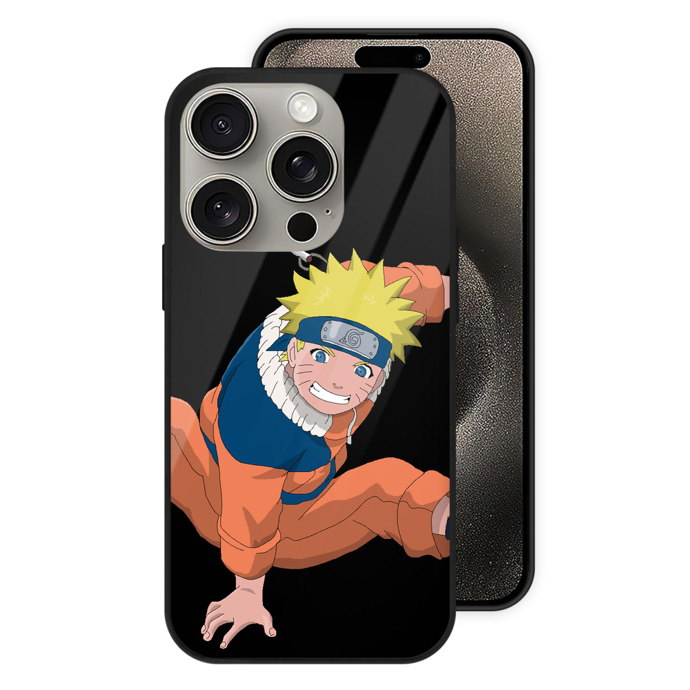 （画像用） NARUTO -ナルト- うずまき ナルト Uzumaki Naruto 【iPhone15Pro対応】スマホケース 耐衝撃＆黄変防止 背面ガラス