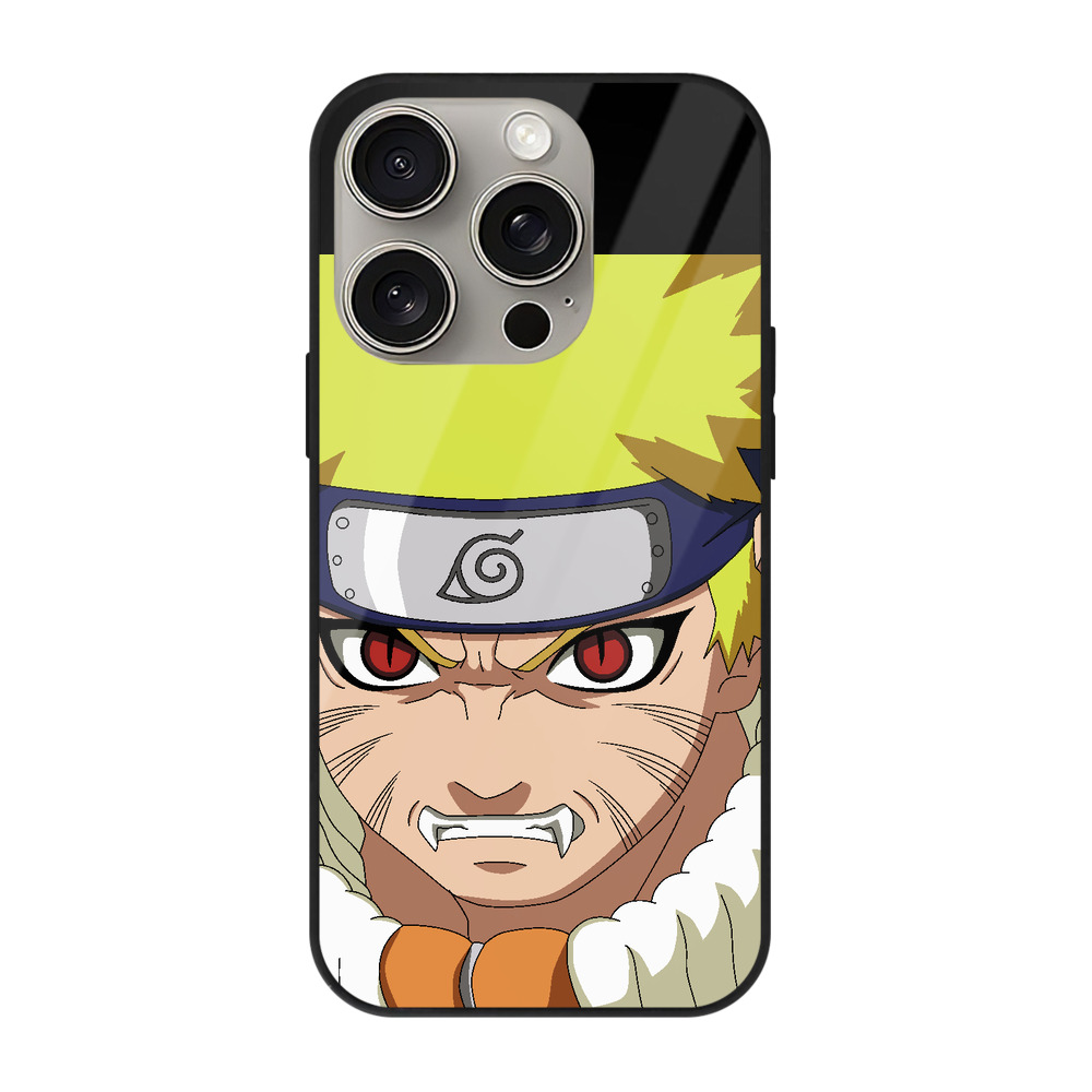 （画像用） NARUTO -ナルト- うずまき ナルト Uzumaki Naruto 【iPhone15Pro対応】スマホケース 耐衝撃＆黄変防止 背面ガラス