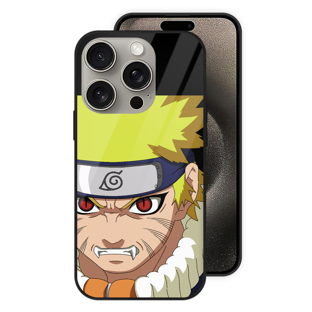 （画像用） NARUTO -ナルト- うずまき ナルト Uzumaki Naruto 【iPhone15Pro対応】スマホケース 耐衝撃＆黄変防止 背面ガラス