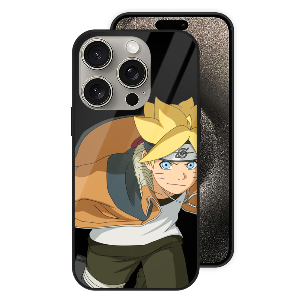 （画像用） NARUTO -ナルト- うずまき ナルト Uzumaki Naruto 【iPhone15Pro対応】スマホケース 耐衝撃＆黄変防止 背面ガラス