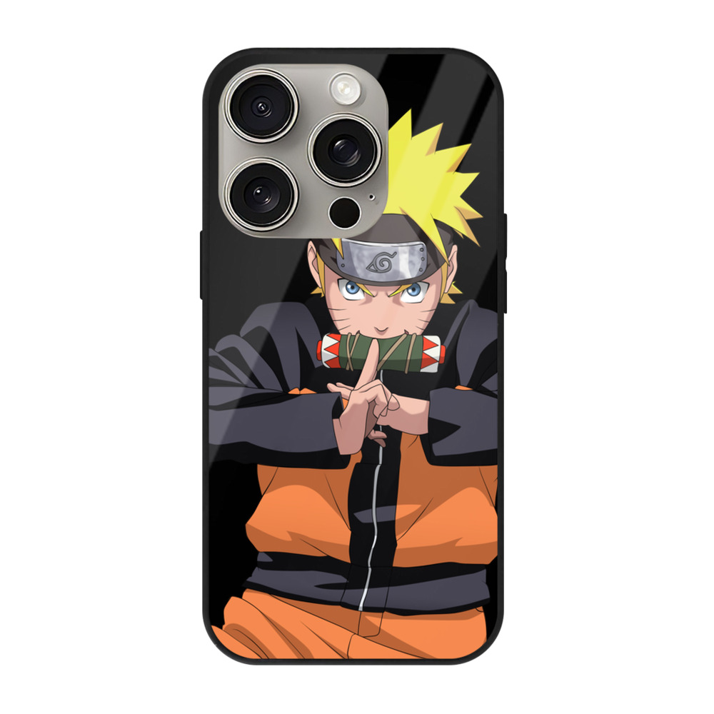 （画像用） NARUTO -ナルト- うずまき ナルト Uzumaki Naruto 【iPhone15Pro対応】スマホケース 耐衝撃＆黄変防止 背面ガラス