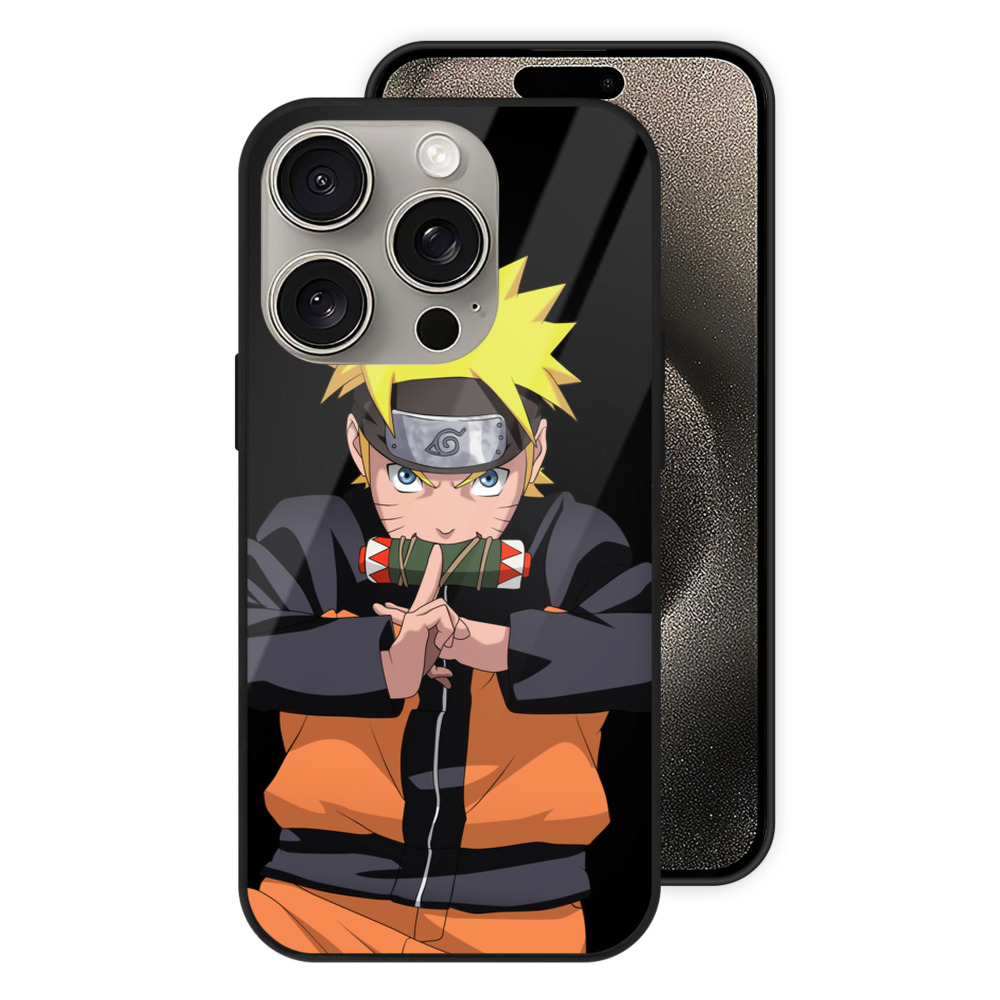 （画像用） NARUTO -ナルト- うずまき ナルト Uzumaki Naruto 【iPhone15Pro対応】スマホケース 耐衝撃＆黄変防止 背面ガラス