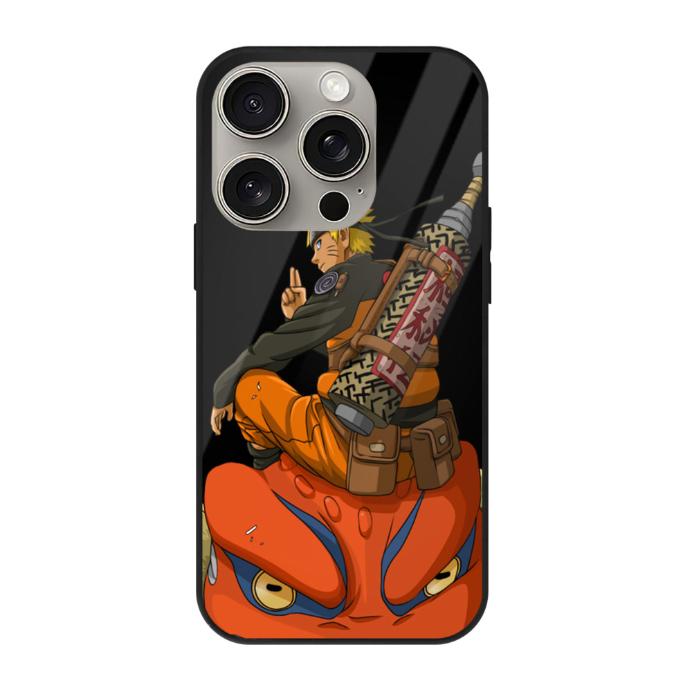 （画像用） NARUTO -ナルト- うずまき ナルト Uzumaki Naruto 【iPhone15Pro対応】スマホケース 耐衝撃＆黄変防止 背面ガラス