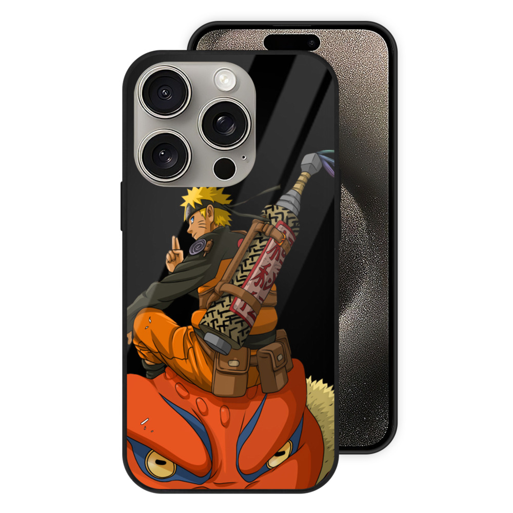 （画像用） NARUTO -ナルト- うずまき ナルト Uzumaki Naruto 【iPhone15Pro対応】スマホケース 耐衝撃＆黄変防止 背面ガラス