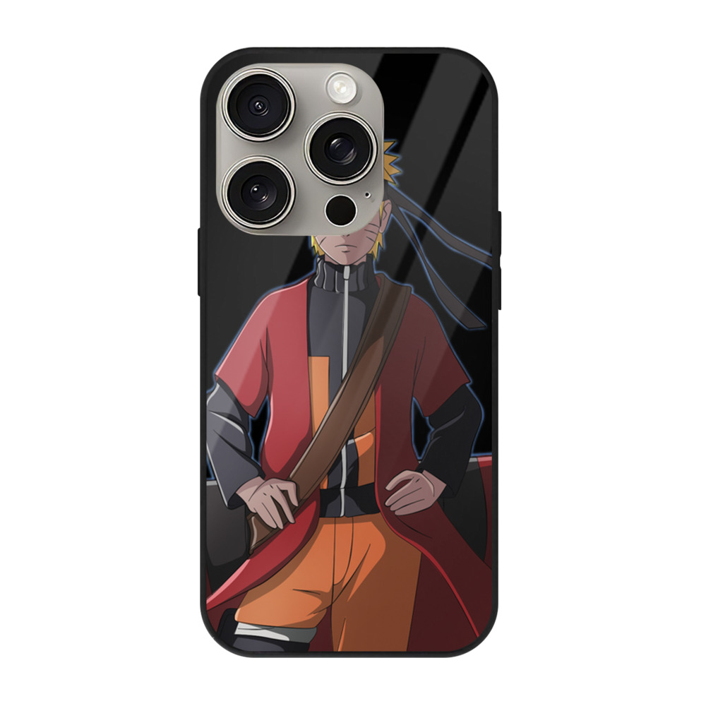 （画像用） NARUTO -ナルト- うずまき ナルト Uzumaki Naruto 【iPhone15Pro対応】スマホケース 耐衝撃＆黄変防止 背面ガラス