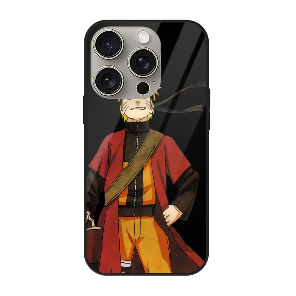 （画像用） NARUTO -ナルト- うずまき ナルト Uzumaki Naruto 【iPhone15Pro対応】スマホケース 耐衝撃＆黄変防止 背面ガラス