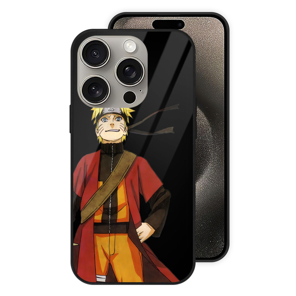 （画像用） NARUTO -ナルト- うずまき ナルト Uzumaki Naruto 【iPhone15Pro対応】スマホケース 耐衝撃＆黄変防止 背面ガラス