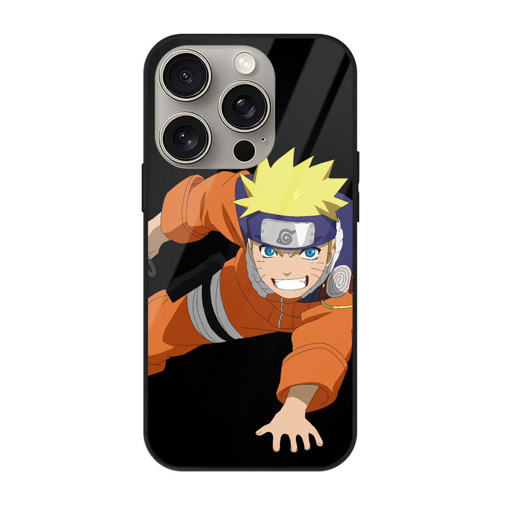 （画像用） NARUTO -ナルト- うずまき ナルト Uzumaki Naruto 【iPhone15Pro対応】スマホケース 耐衝撃＆黄変防止 背面ガラス