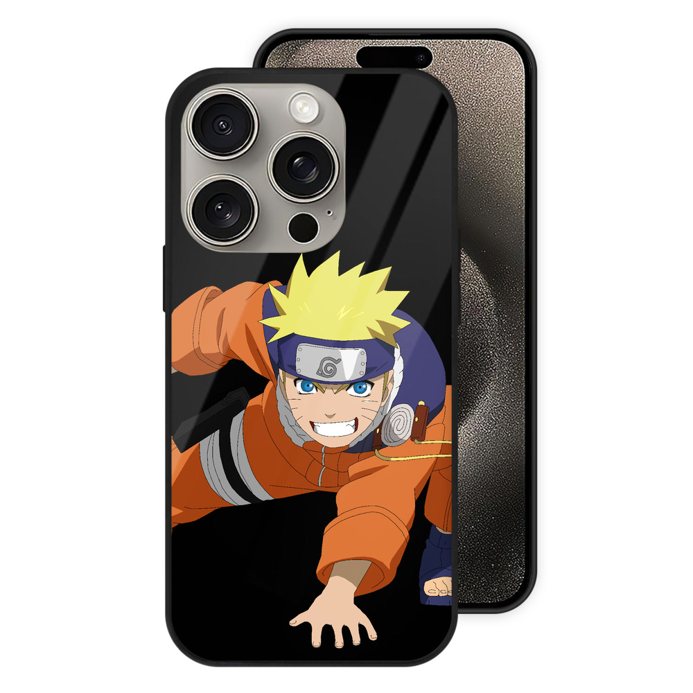 （画像用） NARUTO -ナルト- うずまき ナルト Uzumaki Naruto 【iPhone15Pro対応】スマホケース 耐衝撃＆黄変防止 背面ガラス