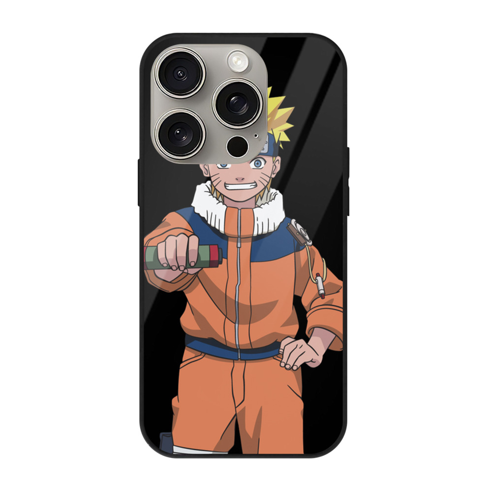 （画像用） NARUTO -ナルト- うずまき ナルト Uzumaki Naruto 【iPhone15Pro対応】スマホケース 耐衝撃＆黄変防止 背面ガラス
