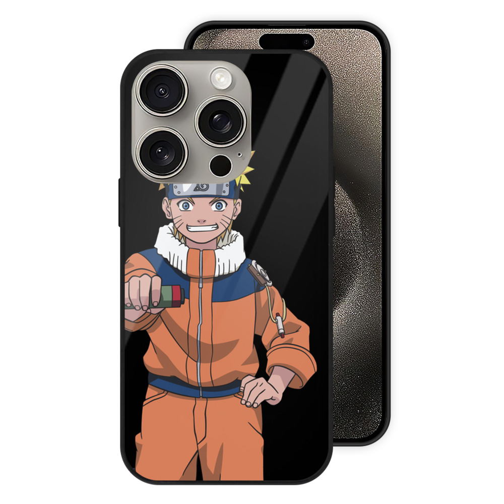（画像用） NARUTO -ナルト- うずまき ナルト Uzumaki Naruto 【iPhone15Pro対応】スマホケース 耐衝撃＆黄変防止 背面ガラス