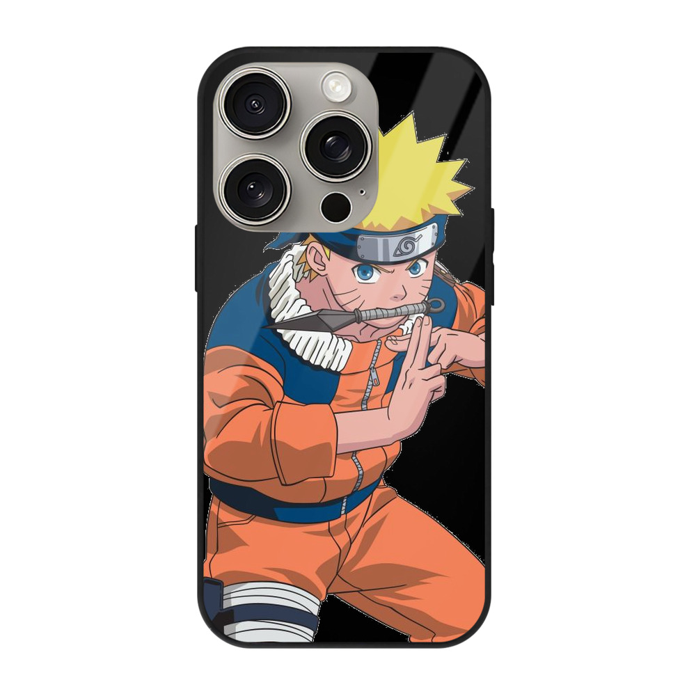 （画像用） NARUTO -ナルト- うずまき ナルト Uzumaki Naruto 【iPhone15Pro対応】スマホケース 耐衝撃＆黄変防止 背面ガラス