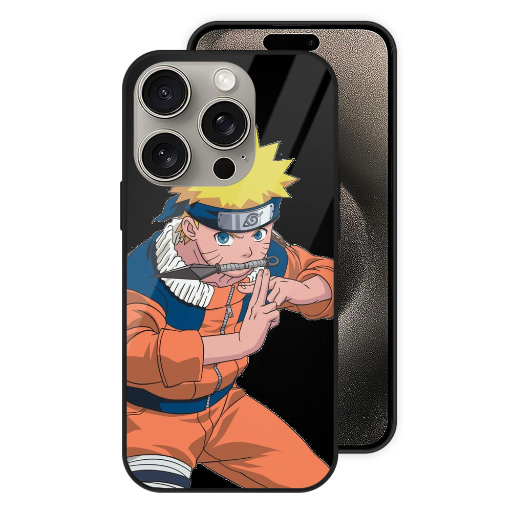 （画像用） NARUTO -ナルト- うずまき ナルト Uzumaki Naruto 【iPhone15Pro対応】スマホケース 耐衝撃＆黄変防止 背面ガラス