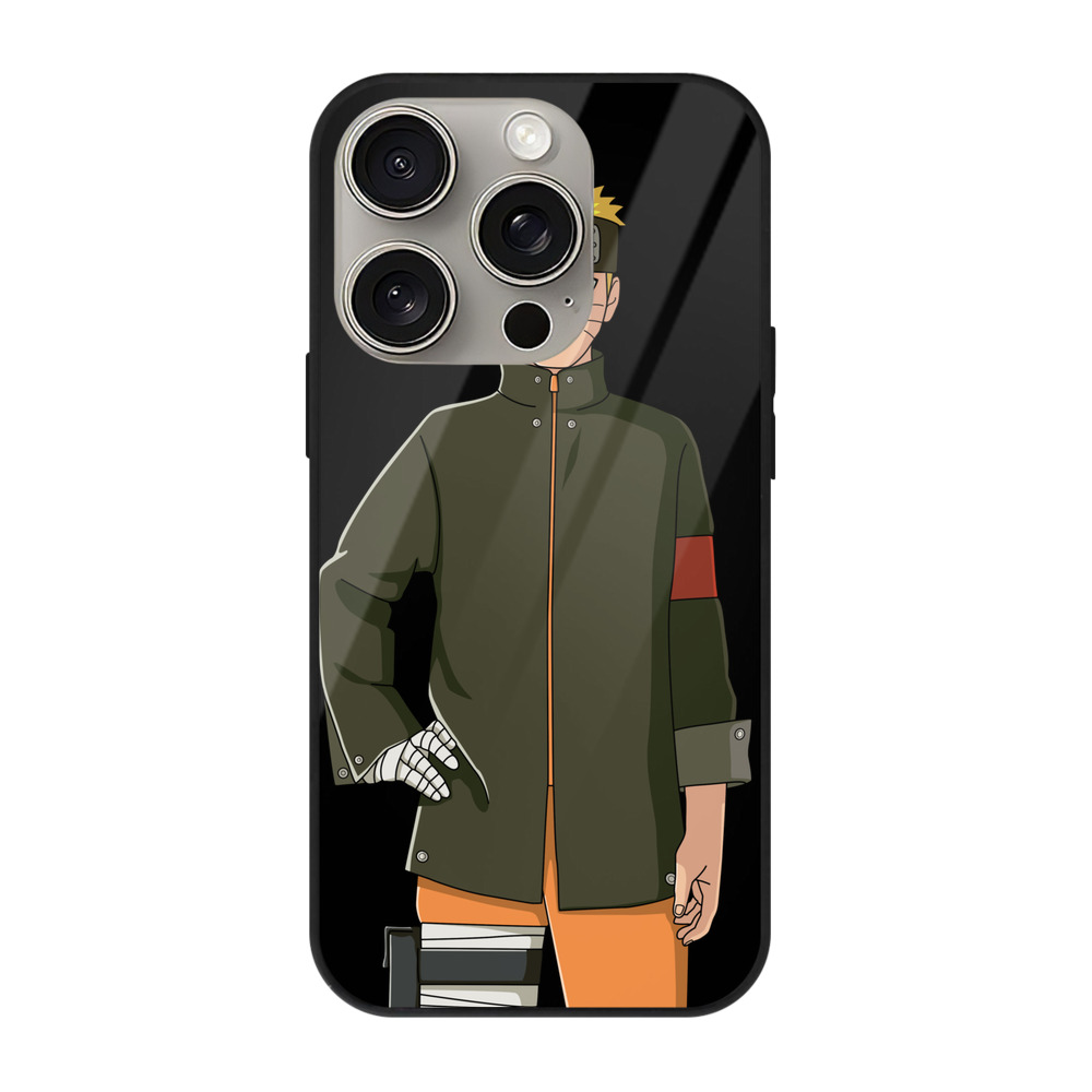 （画像用） NARUTO -ナルト- うずまき ナルト Uzumaki Naruto 【iPhone15Pro対応】スマホケース 耐衝撃＆黄変防止 背面ガラス