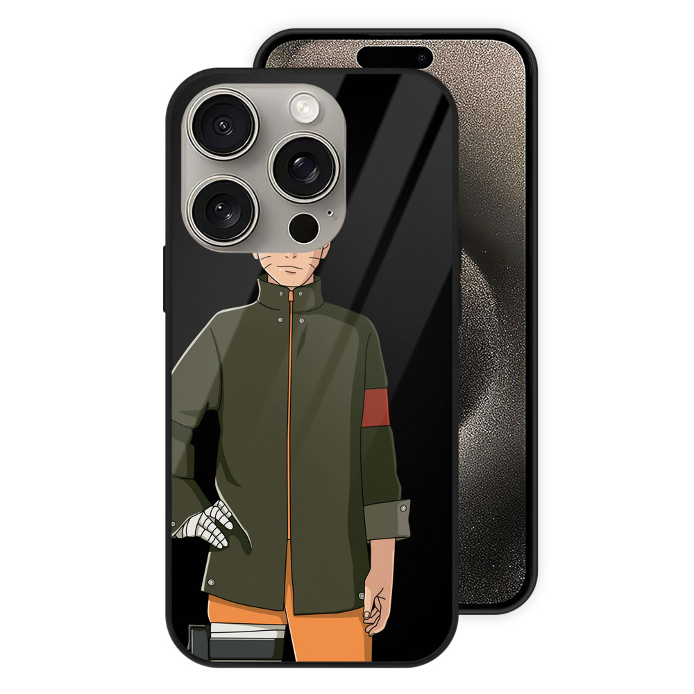 （画像用） NARUTO -ナルト- うずまき ナルト Uzumaki Naruto 【iPhone15Pro対応】スマホケース 耐衝撃＆黄変防止 背面ガラス