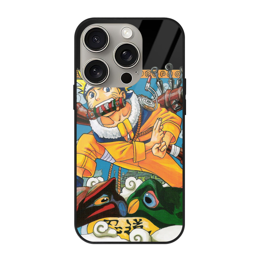 （画像用） NARUTO -ナルト- うずまき ナルト Uzumaki Naruto 【iPhone15Pro対応】スマホケース 耐衝撃＆黄変防止 背面ガラス
