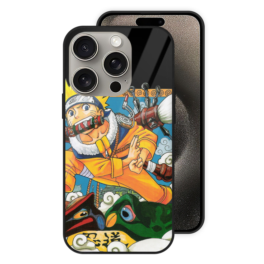 （画像用） NARUTO -ナルト- うずまき ナルト Uzumaki Naruto 【iPhone15Pro対応】スマホケース 耐衝撃＆黄変防止 背面ガラス