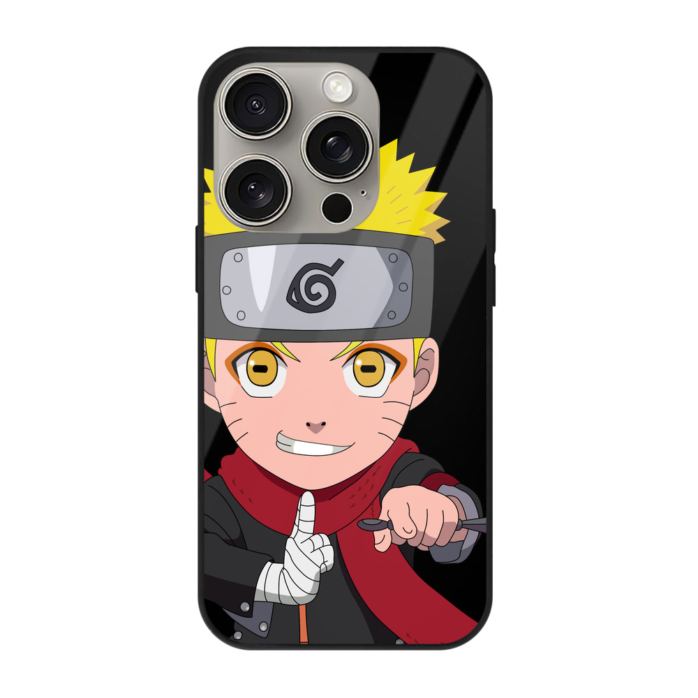 （画像用） NARUTO -ナルト- うずまき ナルト Uzumaki Naruto 【iPhone15Pro対応】スマホケース 耐衝撃＆黄変防止 背面ガラス