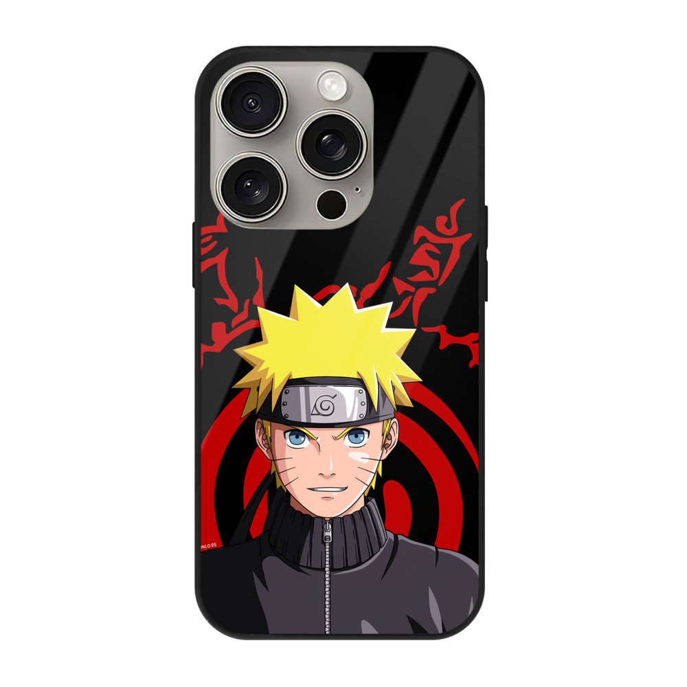 （画像用） NARUTO -ナルト- うずまき ナルト Uzumaki Naruto 【iPhone15Pro対応】スマホケース 耐衝撃＆黄変防止 背面ガラス