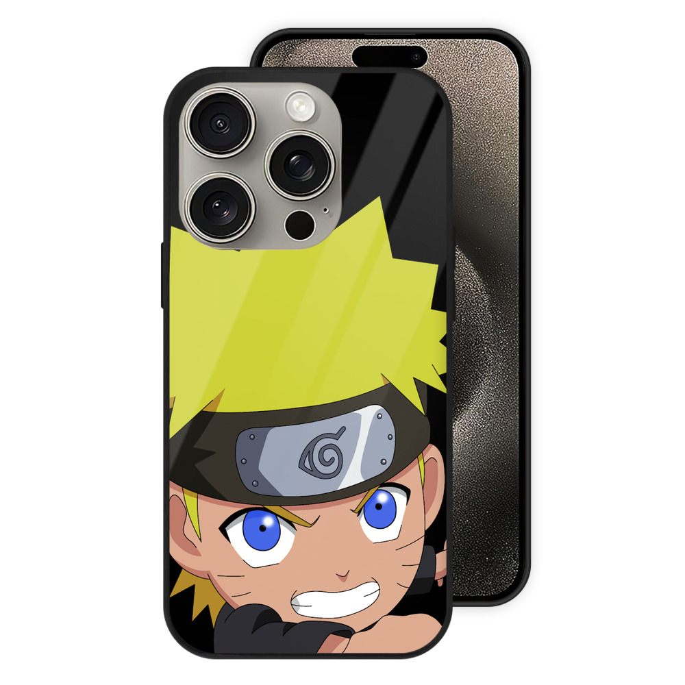 （画像用） NARUTO -ナルト- うずまき ナルト Uzumaki Naruto 【iPhone15Pro対応】スマホケース 耐衝撃＆黄変防止 背面ガラス