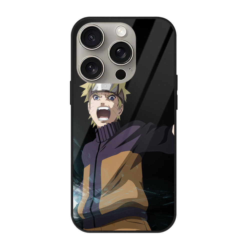 （画像用） NARUTO -ナルト- うずまき ナルト Uzumaki Naruto 【iPhone15Pro対応】スマホケース 耐衝撃＆黄変防止 背面ガラス