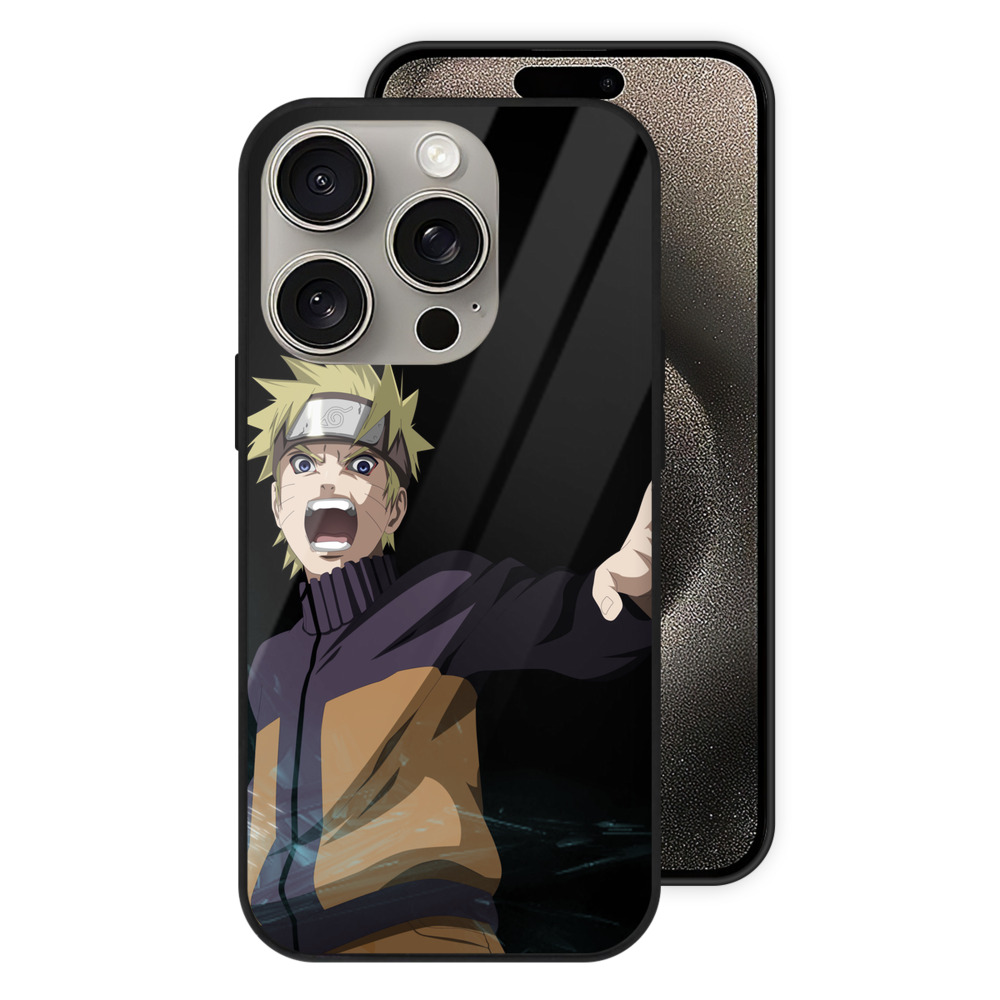 （画像用） NARUTO -ナルト- うずまき ナルト Uzumaki Naruto 【iPhone15Pro対応】スマホケース 耐衝撃＆黄変防止 背面ガラス