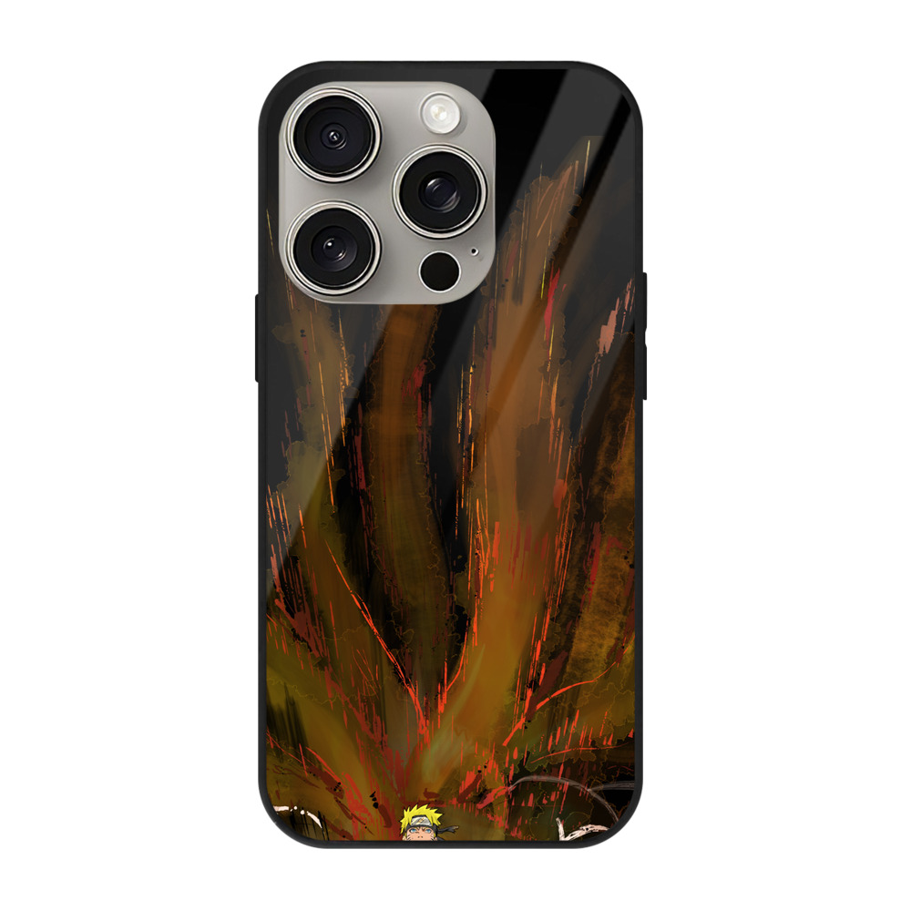 （画像用） NARUTO -ナルト- うずまき ナルト Uzumaki Naruto 【iPhone15Pro対応】スマホケース 耐衝撃＆黄変防止 背面ガラス