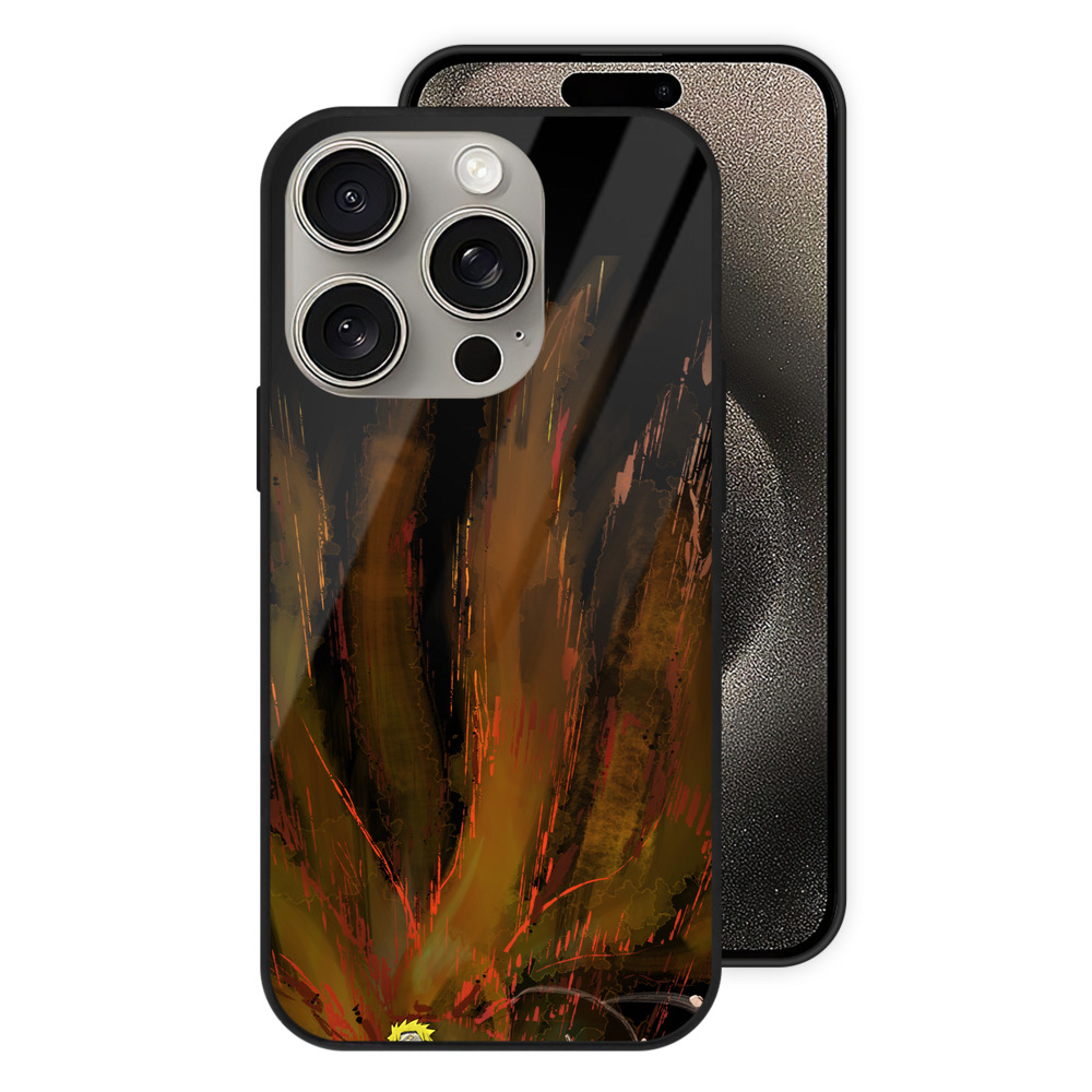 （画像用） NARUTO -ナルト- うずまき ナルト Uzumaki Naruto 【iPhone15Pro対応】スマホケース 耐衝撃＆黄変防止 背面ガラス