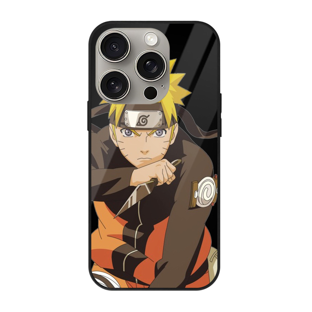 （画像用） NARUTO -ナルト- うずまき ナルト Uzumaki Naruto 【iPhone15Pro対応】スマホケース 耐衝撃＆黄変防止 背面ガラス