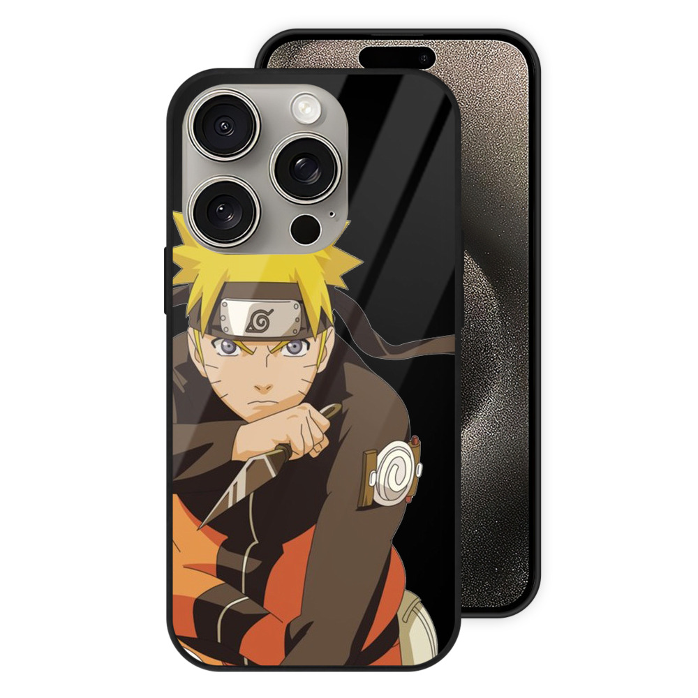 （画像用） NARUTO -ナルト- うずまき ナルト Uzumaki Naruto 【iPhone15Pro対応】スマホケース 耐衝撃＆黄変防止 背面ガラス
