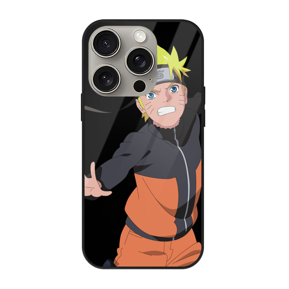 （画像用） NARUTO -ナルト- うずまき ナルト Uzumaki Naruto 【iPhone15Pro対応】スマホケース 耐衝撃＆黄変防止 背面ガラス