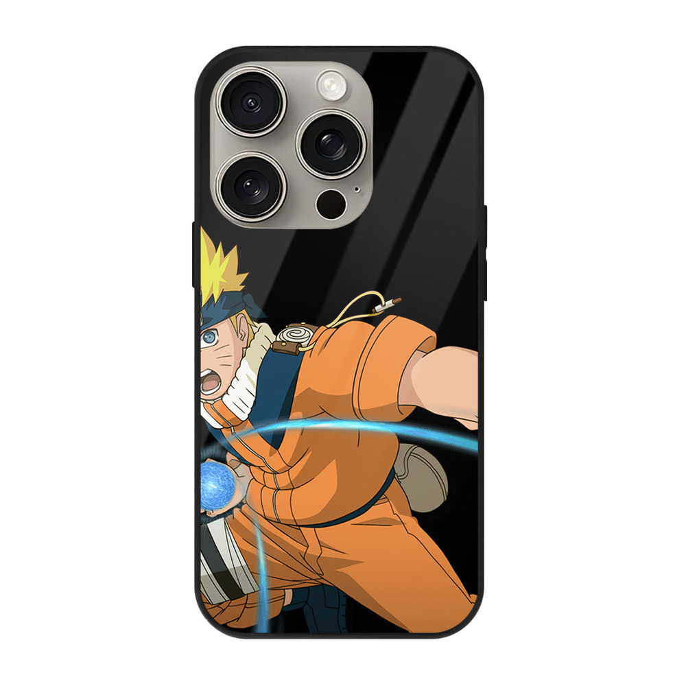 （画像用） NARUTO -ナルト- うずまき ナルト Uzumaki Naruto 【iPhone15Pro対応】スマホケース 耐衝撃＆黄変防止 背面ガラス