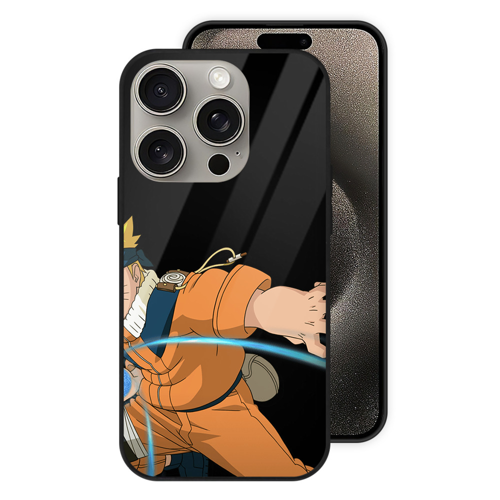 （画像用） NARUTO -ナルト- うずまき ナルト Uzumaki Naruto 【iPhone15Pro対応】スマホケース 耐衝撃＆黄変防止 背面ガラス
